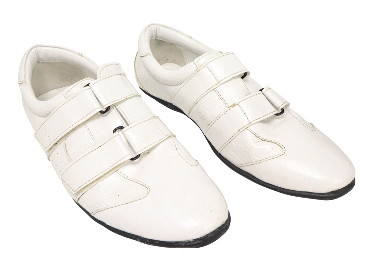 GUCCI Shoes Men's EU 45 Sneakers Low Top Touch Fasteners White