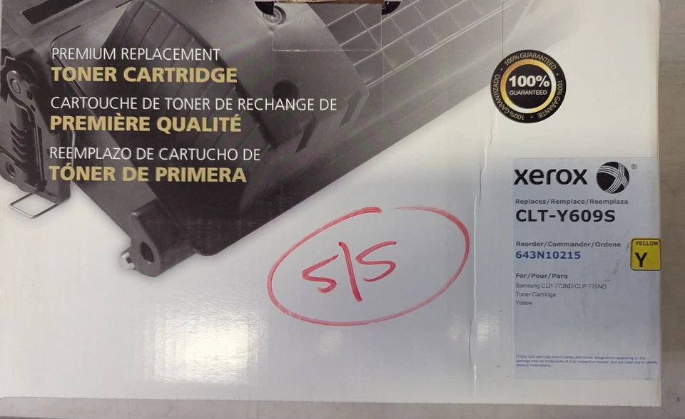 Xerox Black & Yellow Toner for Samsung CLP-770ND CLP-775ND K609S Y609S CLT-K609S - Image 2 of 3