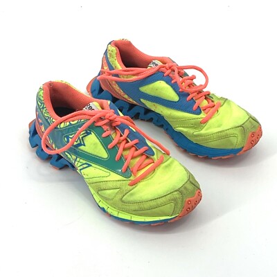 Reebok Womens ZigTech V60564 Yellow Blue Pink Running Shoes Size 6