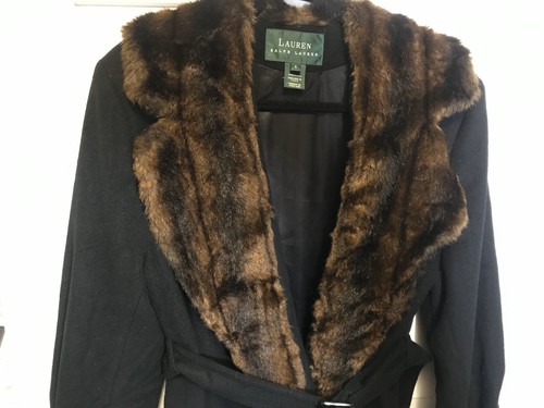 Ralph Lauren Coat Black Cashmere Belted 