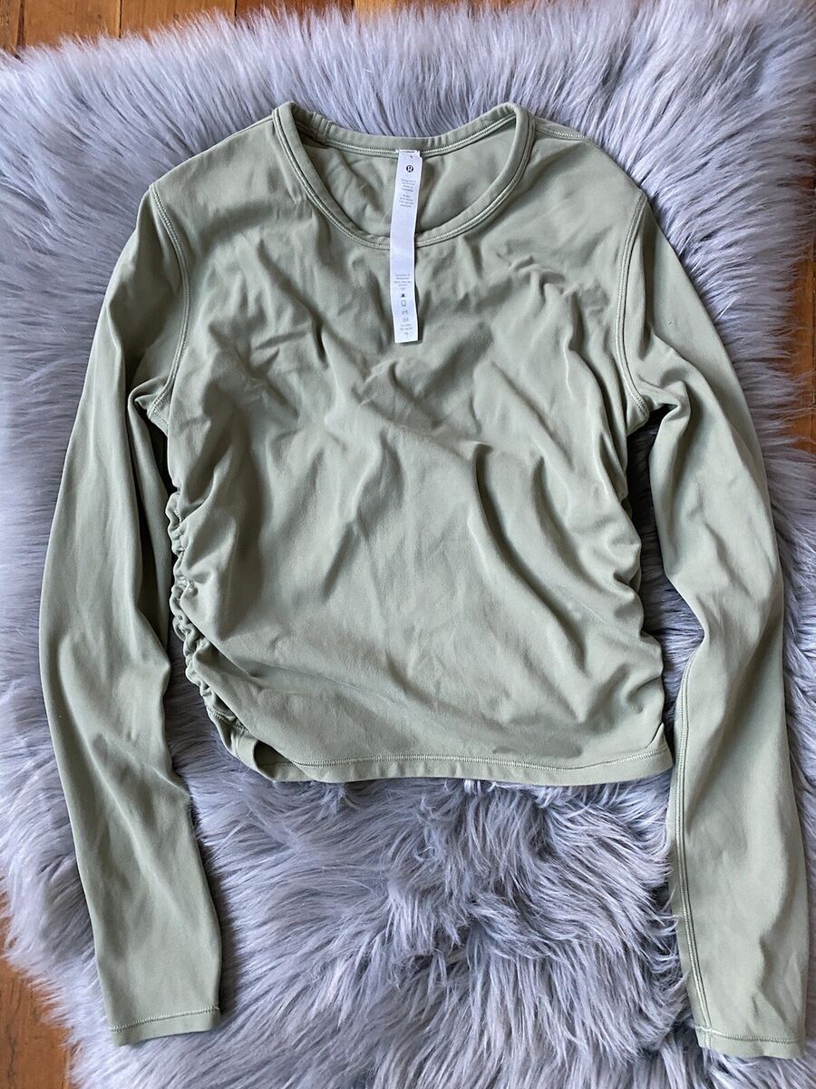 Lululemon All It Takes Long Sleeve Rosemary Green Ruched Lululemon All It Takes Long Sleeve Rosemary Green Ruched
