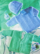Baby Knitting Pattern Cardigan, Sweater & Hat  in DK to fit Birth-2yrs  B38