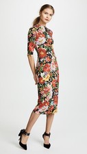 Alice + Olivia Delora  Blooming Garden Sheath Dress Stretch Floral Size 6 NWOT