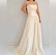 Sue Wong N7153 SILK 6 Cream Ivory Evening Dress Gown Long Wedding Bride made NEW