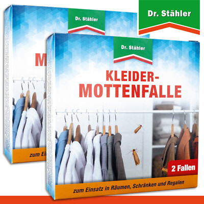 Dr. Stähler 2 Pack à 2 Stück Kleider-Mottenfalle Monitoring Motten Leimfalle