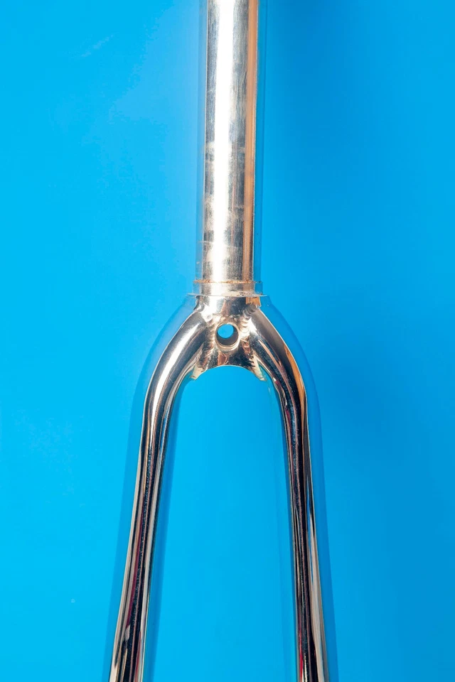 FORCELLA  ACCIAIO UNICROWN CROMATA 700c  1"  stelo 250mm NOS dimensioni generose - Immagine 4 di 4