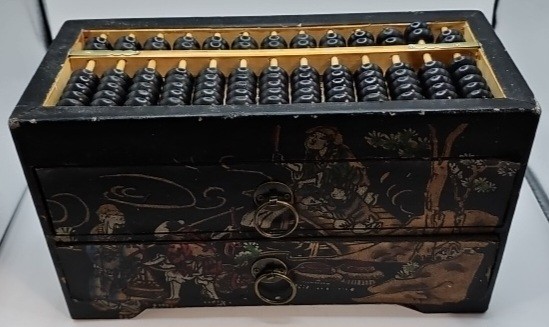 10" Vintage Chinese Wooden Abacus Storage Box