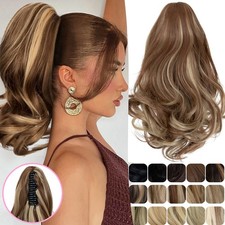 Short Claw Ponytail Piece Clip in on Pony Tail Hair Extensions Real AS Human USA