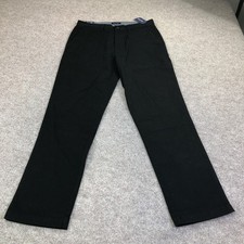 Nautica Pants Mens 32x32 Black The Deck Pant Classic Fit Chino Stretch Casual