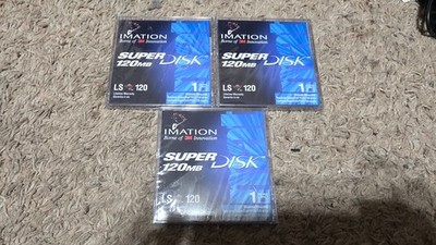 Imation SuperDisk 120MB (Lot of 3) LS-120 NEW SEALED