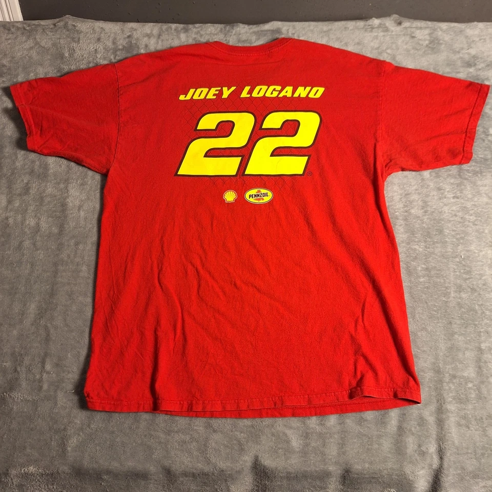 Camiseta De Colección Joey Logano #22 Pennzoil Team Penske NASCAR Carreras Talla XL Roja Foto 4 de 4