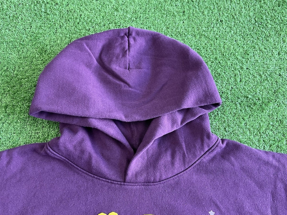 New Sp5der Star OG Web V2 Hoodie Sweatshirt Purple FW24 Size Small