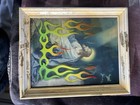 Jesus Prayer Chopper Custom Religious Art Framed Christian Decor Hot Rod Flames — photo 2