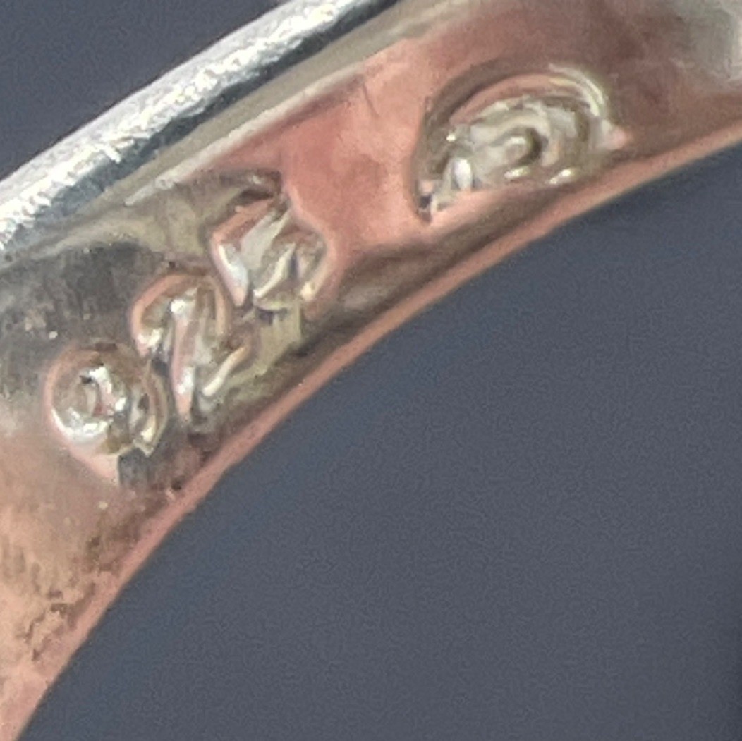 925 Sterling Ring Oval Button Statement Ring Brus… - image 5