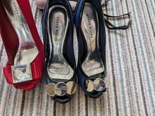 3 Pairs Karen Millen Shoes Size 37 UK 4  Red Blue And Nude High Heels 