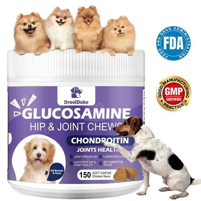 Glucosamine for Dogs Hip and Joint Supplement for Dogs 150 Chews Pain Relief USA