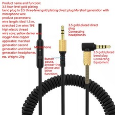 Audio Cable with Microphone for MARSHALL Major I Headphone