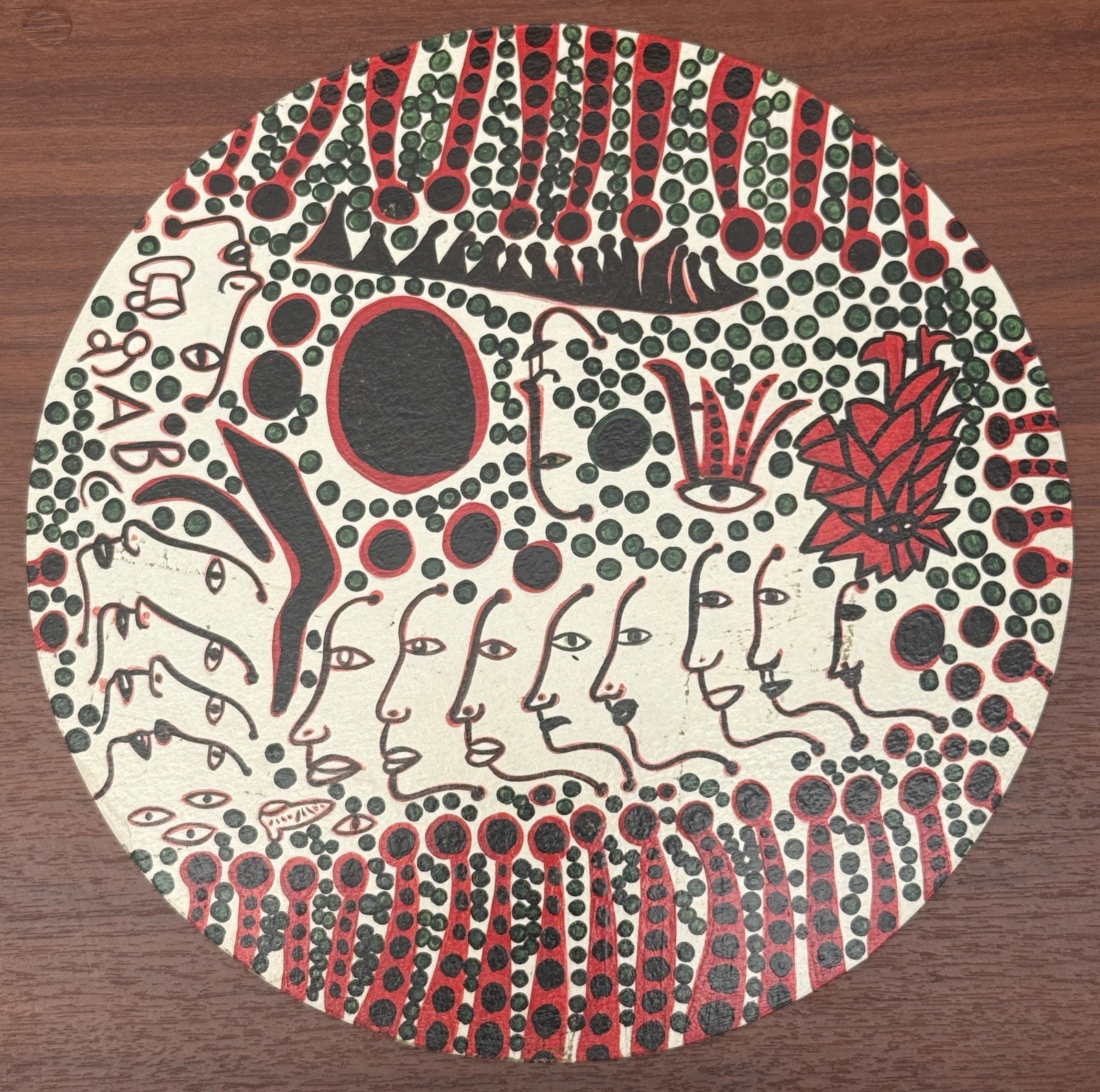 Yayoi Kusama (Handmade) Acrylic On Wood Signed and Stamped, Vtg art