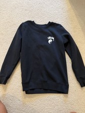 Stussy Black Crewneck Sweatshirt Size S Yin Yang Graphic Fleece Blend