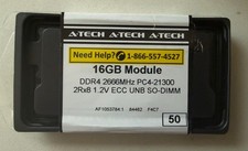 A-Tech 16GB 1x16 PC4-21300 Laptop DDR4 2666 MHz DIMM 260-Pin ECC Memory/RAM