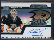 2022-23 UD Credentials Debut Ticket Access Auto Horizontal #LD Lukas Dostal /99