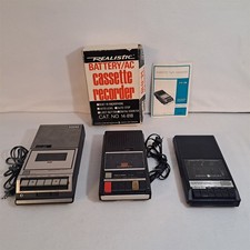 3 Vintage Tape Cassette Recorders - Sony Realistic GE Issues