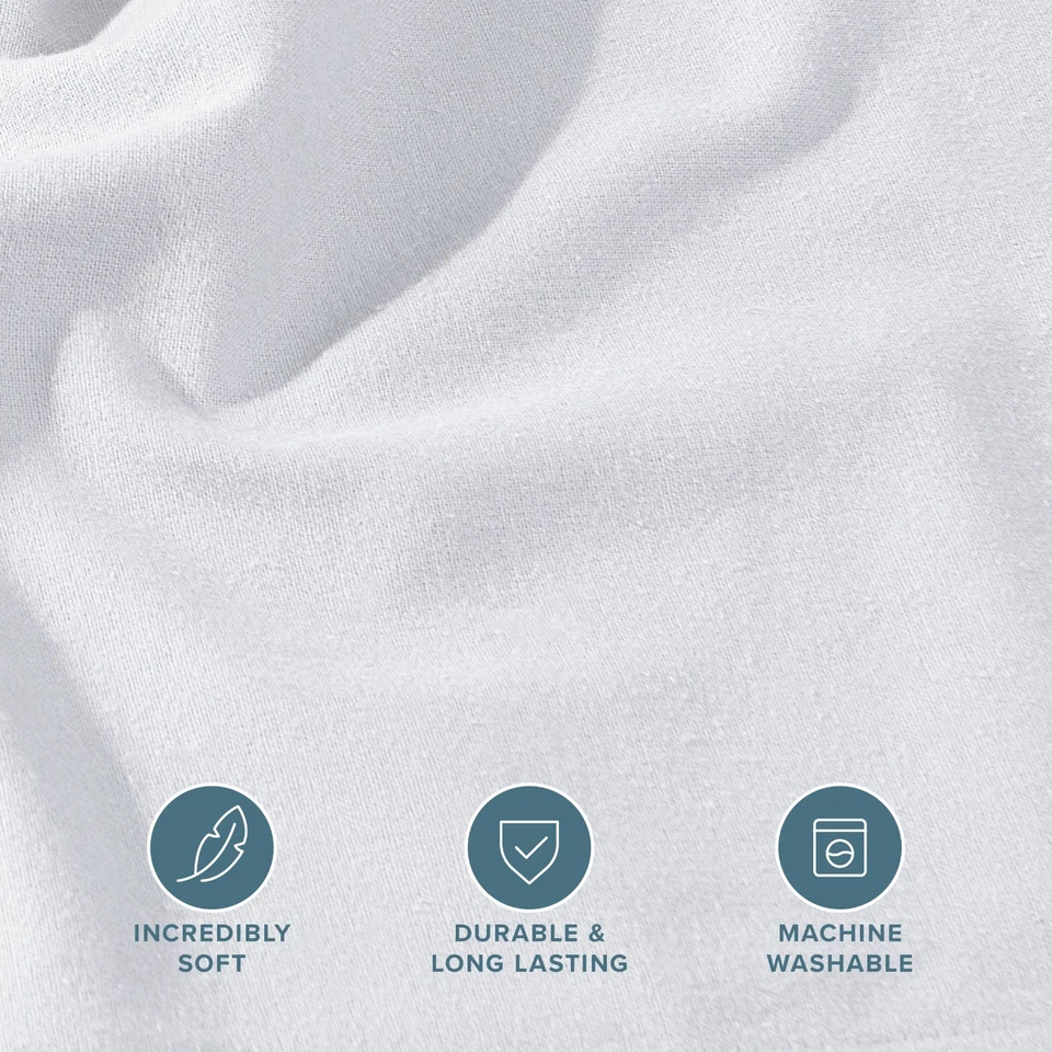 Bare Home Extra Soft Double Brushed 100% Flannel Cotton Fitted Sheet - Image 4 of 4