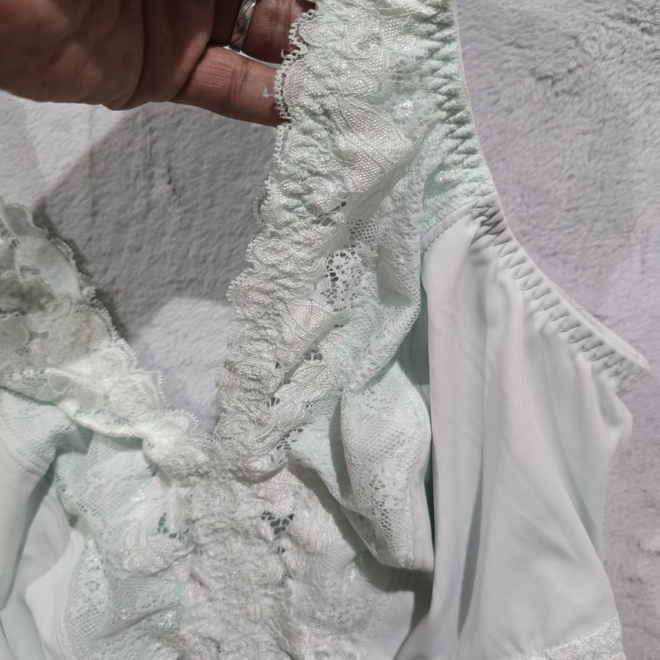 Breezies Soft Support Unlined Lace Bralette Mint Green - Size 1X Wire Free  - Image 4 of 4