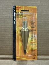 JOHNSON LEVEL ~ 8 oz Plumb Bob ~ Brass #108 SEALED PKG ~ 40-0678