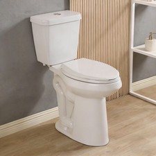 21" Tall Two Piece Toilet Elongated Dual Flush 0.8/1.28GPF for Tall Person White