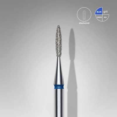 Diamantfräser Flamme Blau, Durchmesser 1.4 Mm / Arbeitsteil 8 Mm Staleks 