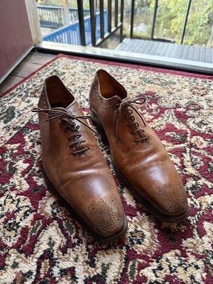 Marco Vittorio Oxford Dress Shoes Sz 12 Men Brown Lace Made In Italy