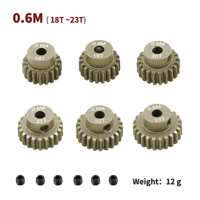 M0.6 3.175mm 16T-25T Pinion Motor Gear Brush Brushless for 1/10 RC Car Model - Image 3 of 4