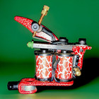 2-Coil Tattoo Machine Kit Metal Red/Black/Gold w/ Needles Grips Tubes Case — photo 1