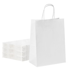 YEEHAW Medium Gift Bag, 50Pcs White 1 Count (Pack of 50), 8x4.5x10.8