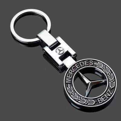 Metal Keychain Key Ring Double-Sided Auto Key Holder for Mercedes-Benz Gifts