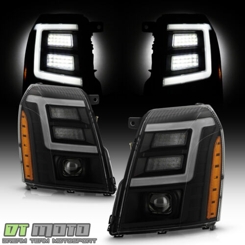 2007-2014 Cadillac Escalade HID/Xenon schwarz beraucht LED DRL Projektor Scheinwerfer - Bild 2 von 8
