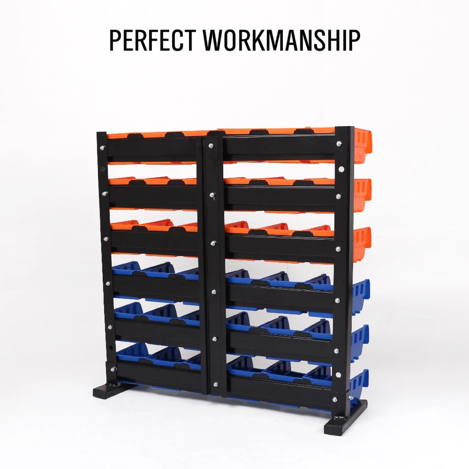 Caja de almacenamiento de 36 contenedores estante 6 estantes estanterías estantes de almacenamiento comerciales organizador Foto 3 de 4