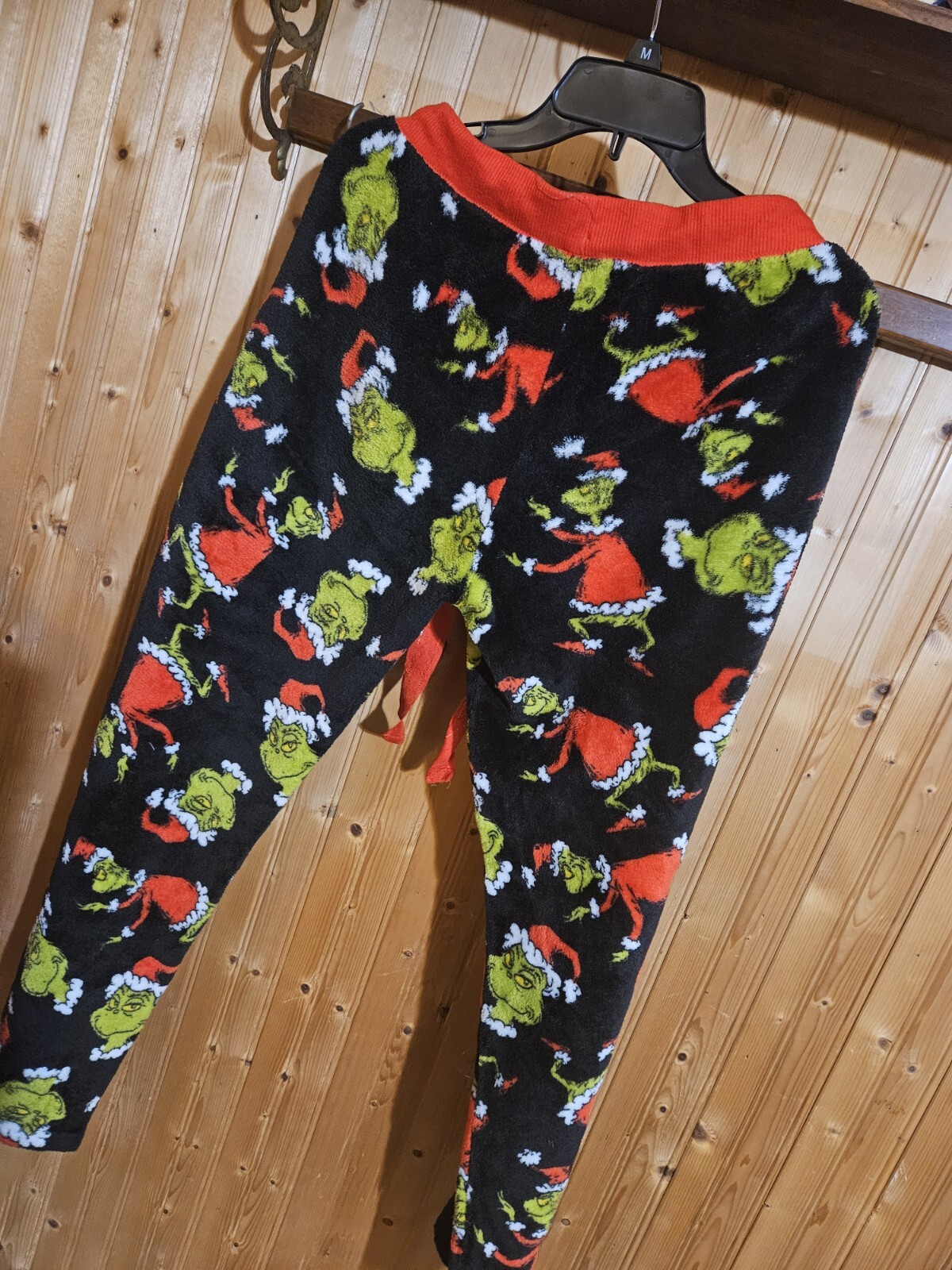 The Grinch Flannel Pajama Pants Drawstring Ribbon 2 P… Gem