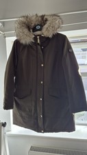 Womens Michael Kors Winter Faux Fur Parka Coat Jacket Ivy Green Mk Size L Uk 12