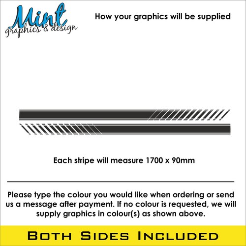 VW UP! Volkswagen Side 3 & 5 Door Stripes Decals Stickers Graphics FREE P&P 004 - Picture 2 of 4