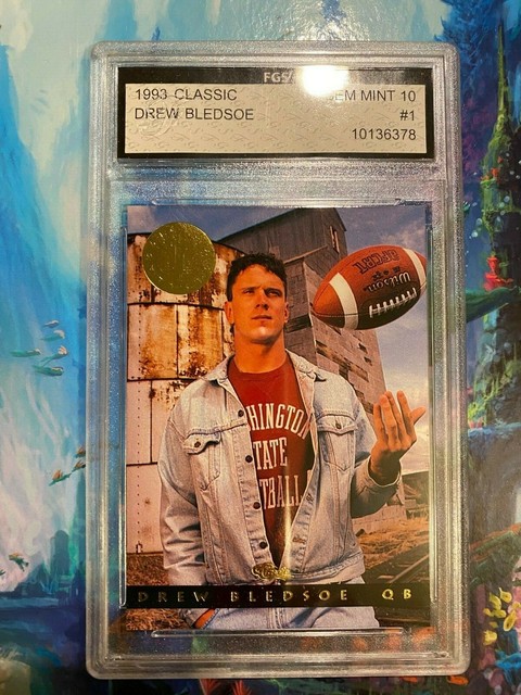 1993 CLASSIC DREW BLEDSOE ROOKIE FOOTBALL CARD 1 FGS 10 RC GRADED EBay