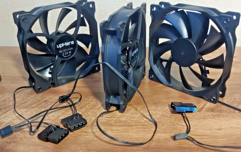 120mm 3-Pin Case Fans, 3-Pack; upHere 12BK3