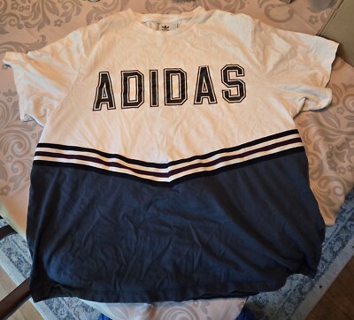 Adidas Originals Adibreak White Blue Burgandy Football T Shirt Women Size Small