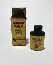 1950's Wilson’s COREGA Denture Adhesive 1.75oz Tin Can & Carton