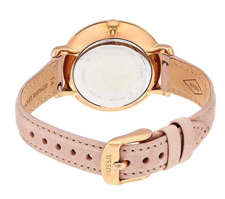 Fossil ES3988 Jacqueline Date Blush Leather Ladies Watch ROS