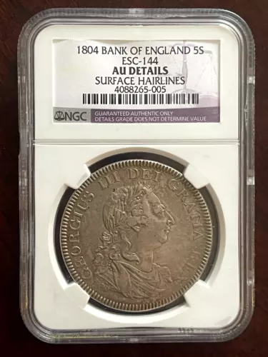 1804 BANK OF ENGLAND 5 SHILLINGS   GRADED NGC