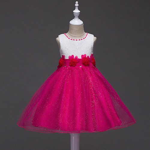 Kids Flower Girl Princess Lace Party Dress Wedding Bridesmaid Birthday Prom Gown - Picture 16 of 19