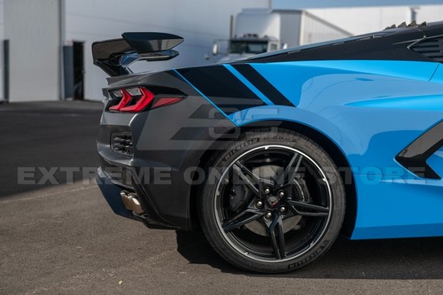 For 20-Up Corvette C8 | Z06 Style Rear Bumper Cover w/ Painted High Wing Spoiler - Picture 10 of 21