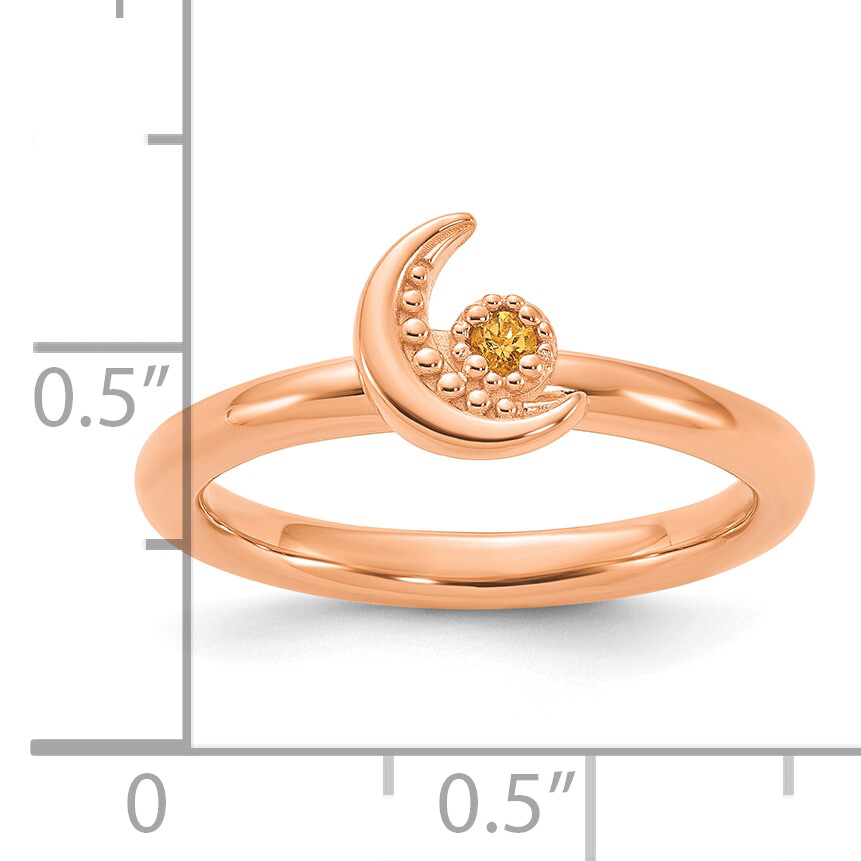 Sterling Silver Stackable Expressions Citrine Moon Ring Sterling Silver Stackable Expressions Citrine Moon Ring
